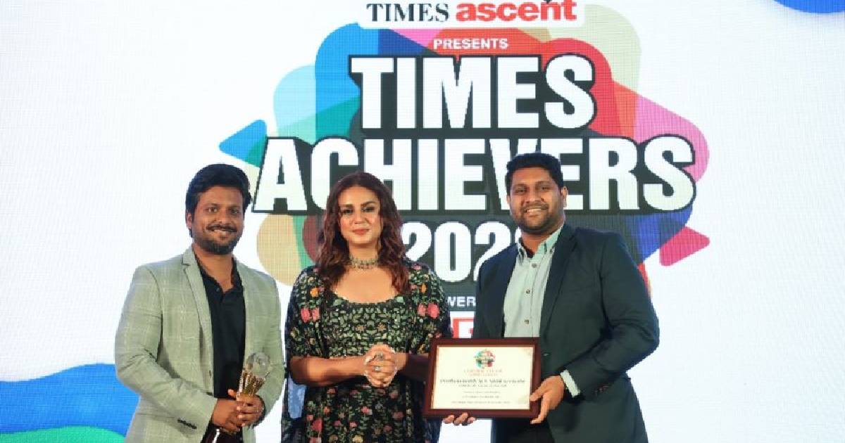 ELMED Probiotics conferred with Times Achievers 2022: Founder &MD Pruthvin Reddy M &Co-founder and directorNikhil Konkathi received the honors